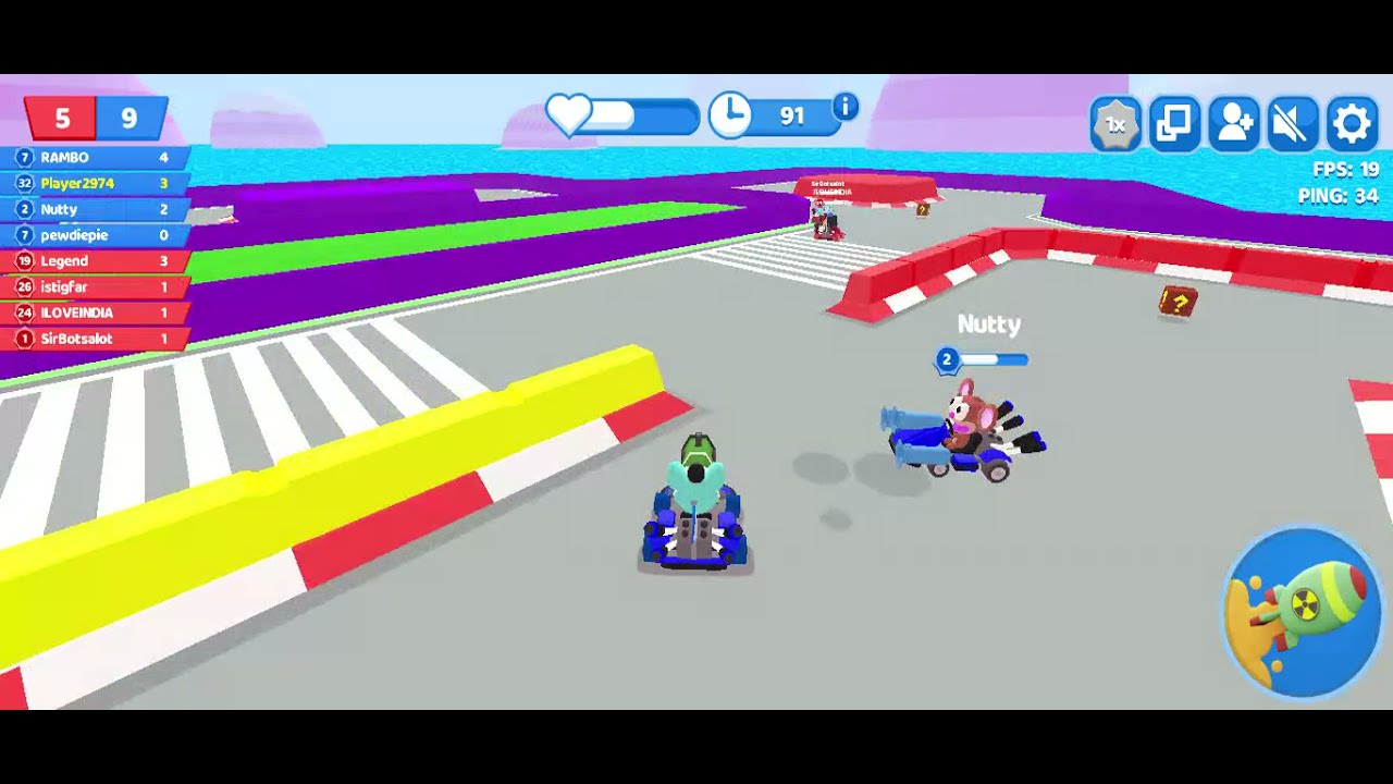 Playing on Smash Island in Smash karts YouTube