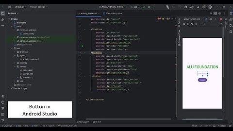 Button In Android Studio | Implementation | Line by line explanation |  MSBTE | 22617 | Diptesh