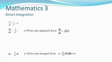 Mat3: First Order Differential Equations:Direct Integration & Equations w separable variables