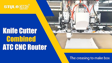 Automatic Tool Changer CNC Router with Knife Cutter and Creasing Tool