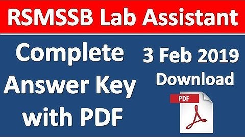 RSMSSB Lab Assistant Question Paper and Answer Key 2018 | The Study Power