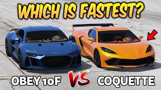 GTA 5 ONLINE - OBEY 10F VS COQUETTE D10 (WHICH IS FASTEST?)