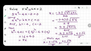 Quadratic Equations: Using Formula