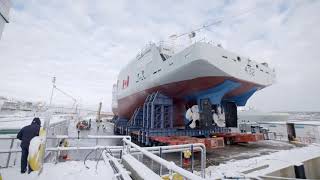 Mega Block move for the future HMCS Max Bernays at Halifax Shipyard