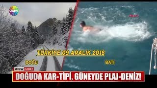 Doğuda kar - tipi, güneyde plaj - deniz!