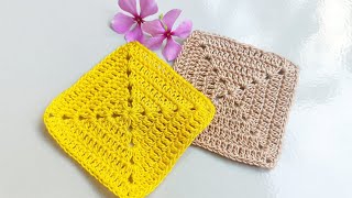How to crochet a solid Granny square for beginner/ crochet granny square