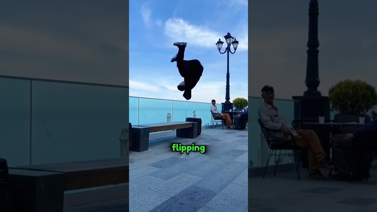 Резкие сальто, идеальные приземления 😨