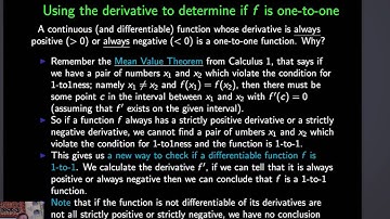 Calculus II, Lecture 1, 2. MonotoneFunctions