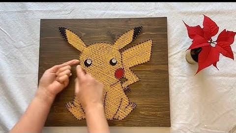 Time Lapse String Art - Pikachu - Classic Pokémon - Fan Art - Kids Room