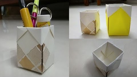 How to make pen stand || origami pen holder || paper pencil holder || hexagonal pen holder