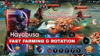 TUTORIAL FAST FARMING & ROTATION HAYABUSA GAMEPLAY MOBILE LEGENDS 2024