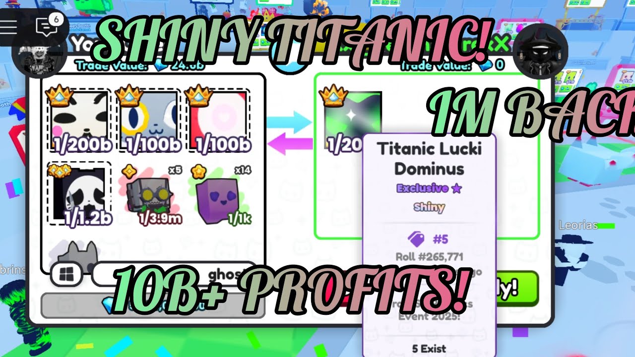 SHINY TITANIC!! 10B+ PROFITS! MASSIVE FLIPS! Pets Go Trading Montage #13 