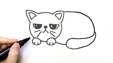 How to draw a grumpy cat | doodle #2
