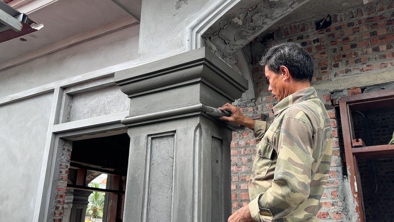 Amazing Techniques Construction Rendering Sand & Cement To Concrete ...