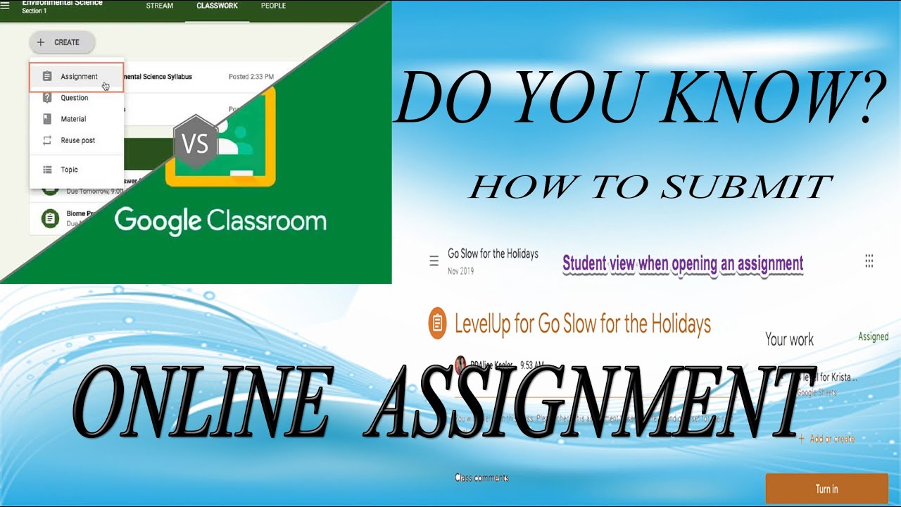 student view google classroom turn in assignment