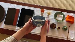 《茶道点前の準備》茶箱点前 卯の花　  Sadou [Japanese Tea Ceremony]