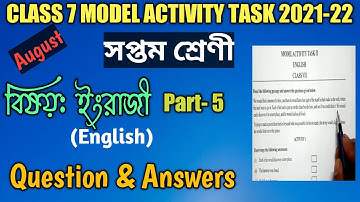 Model Activity Task Class 7 English Part 5 2021||Class 7 Model Activity Task English Part 5