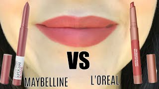 Maybelline SuperStay Matte Ink Crayon VS L&#39;Oreal Infallible Matte Lip Crayon