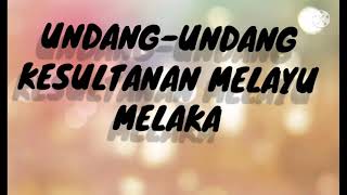 Lagu Undang- Undang Kesultanan Melayu Melaka( lagu asal Goyang  Dumang)