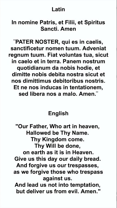 Pater Noster Prayer (in Latin) #shorts