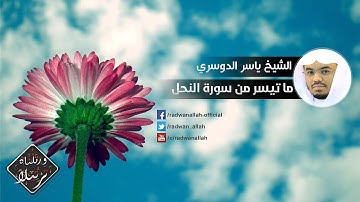 تلاوة خاشعة | الشيخ ياسر الدوسري | ماتيسر من سورة النحل | Yasser Al Dossari