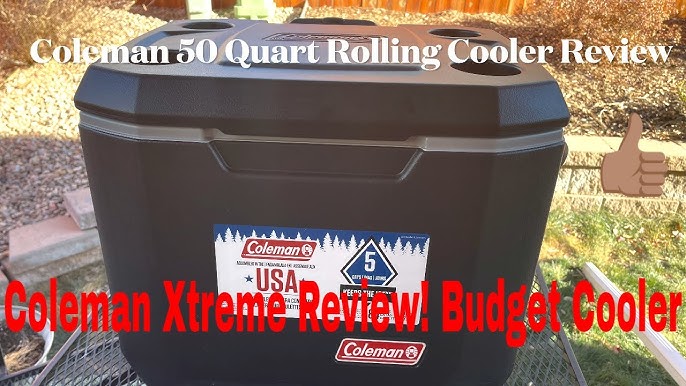 Coleman Xtreme Wheeled 62 Qt 58 Liter Cooler with Rolls Blue 2000037213
