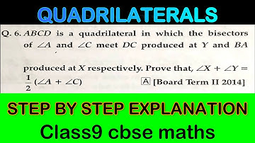 ABCD is a quadrilateral in which the bisectors of angle A and angle C meet DC produced at Y and BA
