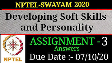 NPTEL | Developing Soft Skills & Personality - 2020| Assignment - 3 Answers