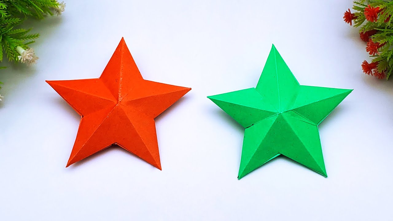 How to make 3D Christmas star⭐, Easy paper star craft