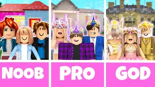 ROBLOX NOOB vs. PRO vs. GOD: FAMILY HOUSE in BLOXBURG