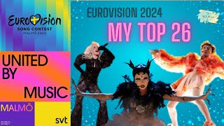 EUROVISION 2024 | GRAND FINAL: MY TOP 26 | @escmina