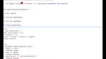 STEPS TO GENERATE HASHCODE EQUALS METHOD IN ECLIPSE