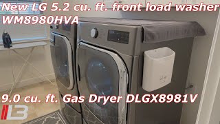 NEW 2024 LG 5.2 cu. ft. Front Load Washer & 9.0 cu. ft. GAS Dryer  WM8980HVA DLGX8981V Setup & Info