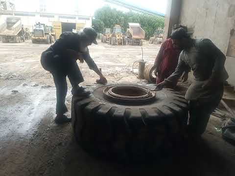 how to fitting tubless tyre size 26.5-25 with O Ring #whealLoader #caterpillar #tublessTyre
