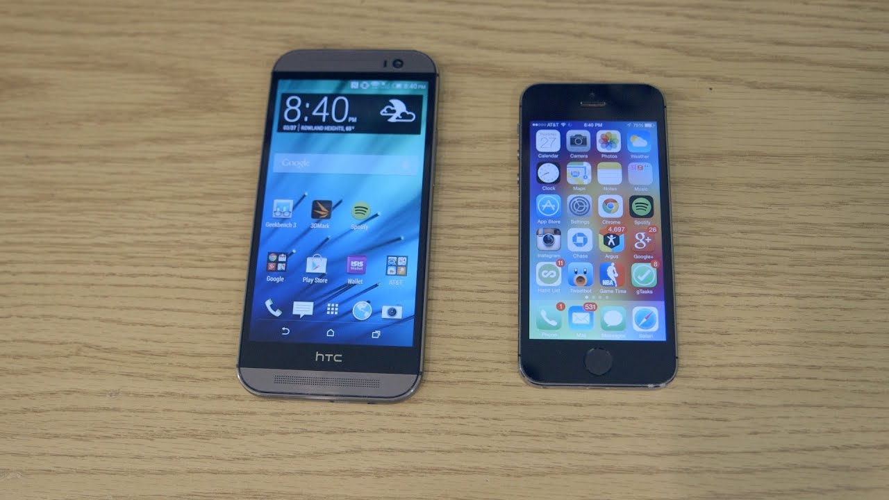 gaming logo HTC One M8 (2014) vs Apple iPhone 5s! - In-Depth Comparison