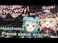 Haachama never wants to speak English - Akai Haato Uruha Rushia【 Hololive ▷ Eng sub】