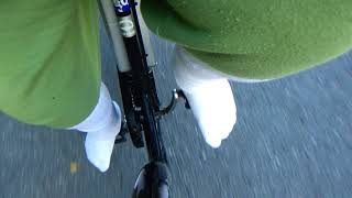 wearing white tube socks cycling without shoes with socks outside part 2