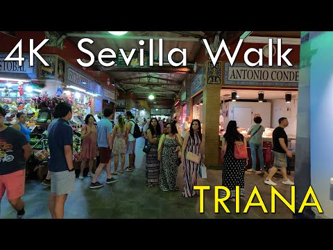 4k Triana Walk - Seville Virtual Walking Tour 2022 Spain