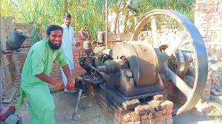 This is amazing starting old black diesel engine || how to start up old black desi engine