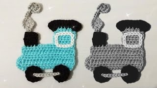 Tığ işi tiren, lokomotif yapımı 🚂 bebek örgüleri yelek, battaniye süsü easy crochet