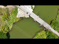 Aerial jamaica section of the rio minho river that runs under the alley bridge