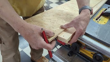 making a taper at the table saw on a long piece of wood