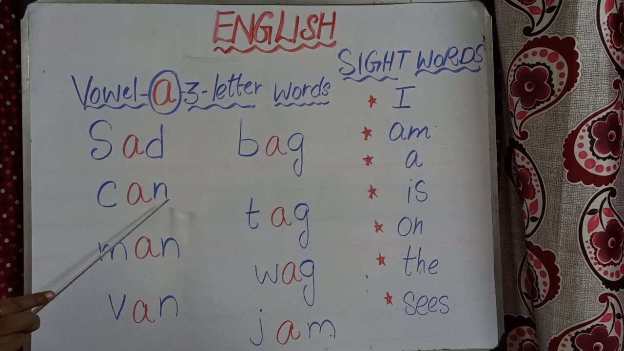 Vowel A - 3 letter words - YouTube