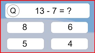 20 Subtraction Quiz Exercises for Kids: Numbers Up to 20
