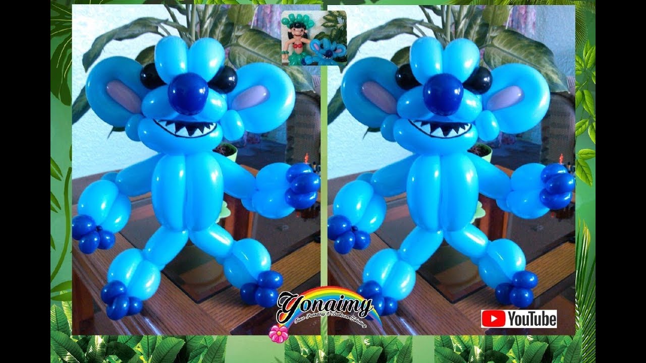 COMO HACER A STITCH. HOW TO MAKE STITCH BALLOON.- GLOBOFLEXIA . 