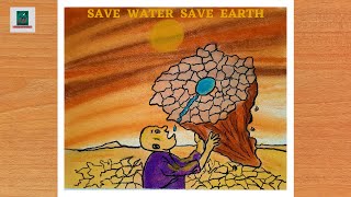 World Water Day Poster Drawing || How To Draw Water Day Poster || Soft Pastel Drawing Easy screenshot 2