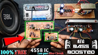 4558 ic circuit diagram | how to make bass filter using 4558 ic  Free  में बनाओ