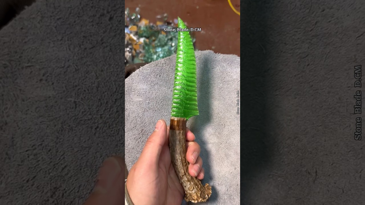 Making a Green Glass Survival Knife 💚💚 