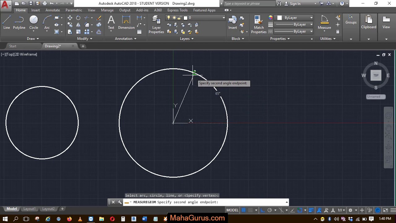 How to Measure Angle in Autocad Measure Angle in Autocad 