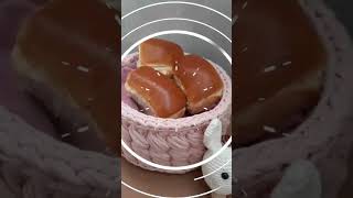 Cesto De Pão Em Crochê Feito Com Fio De Malha